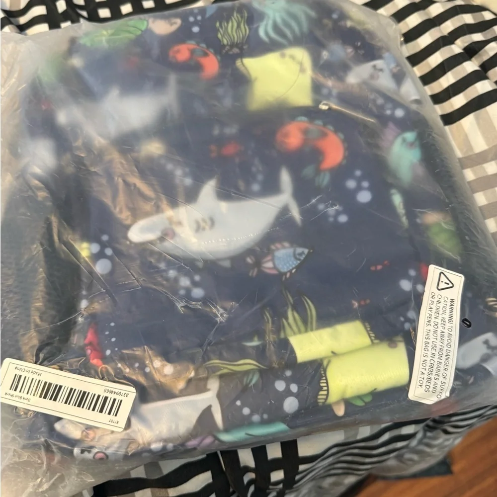 Children's Cute Cartoon Blue Shark Backpack, Fashion Bag. New NWT‎ 12x10 - Picture 6 of 8